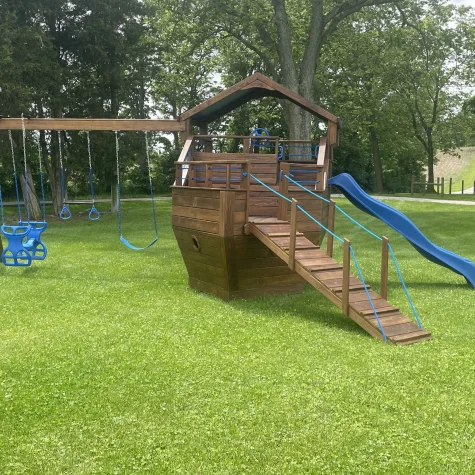 Backyard Basics Mini Yacht Pirate Ship Swing Set