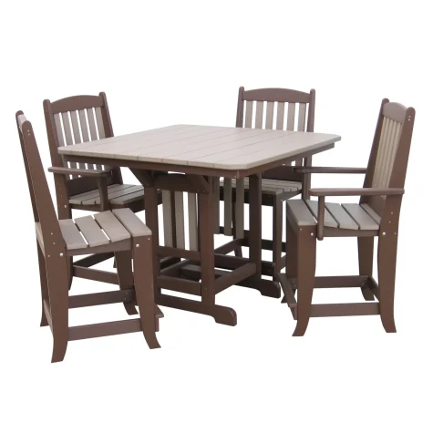 44" Square Table (CHT4444) with 2 - 20" Arm Chair (CCWA2000) & 2 - 20" Side Chair (CC2000) Set