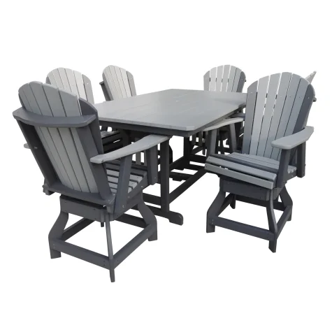 44"x72" Rectangle Table - RHT4472 with 6 Adirondack Swivel Chair - ADIRCS